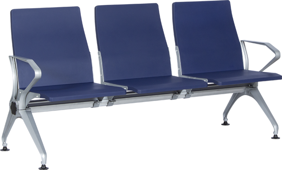 Офис стол Посетителска пейка с 3 места Carmen CR-1036-3 - синяна ниска цена с бърза доставка - BestPC.BG