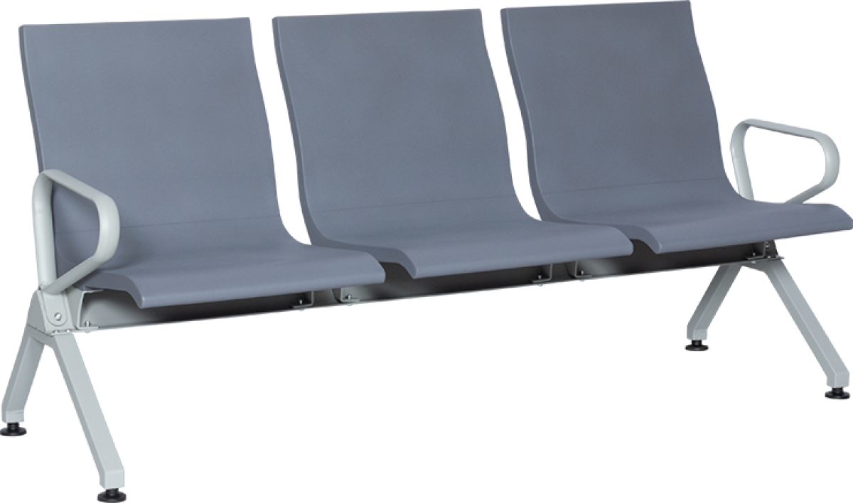 Офис стол Посетителска пейка с 3 места Carmen CR-1037-3 - сивана ниска цена с бърза доставка - BestPC.BG