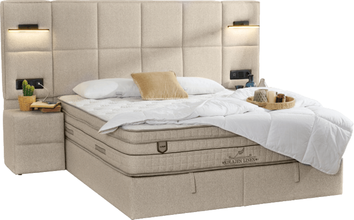 Тапицирана спалня с матрак COMFORT 180 x 200 - крем 04на ниска цена с бърза доставка - BestPC.BG