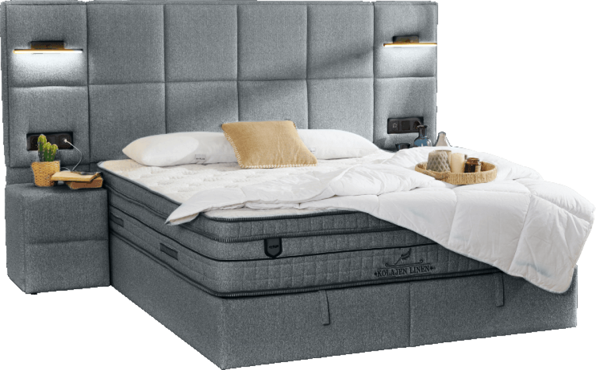 Тапицирана спалня с матрак COMFORT 180 x 200 - тъмно сив 14на ниска цена с бърза доставка - BestPC.BG