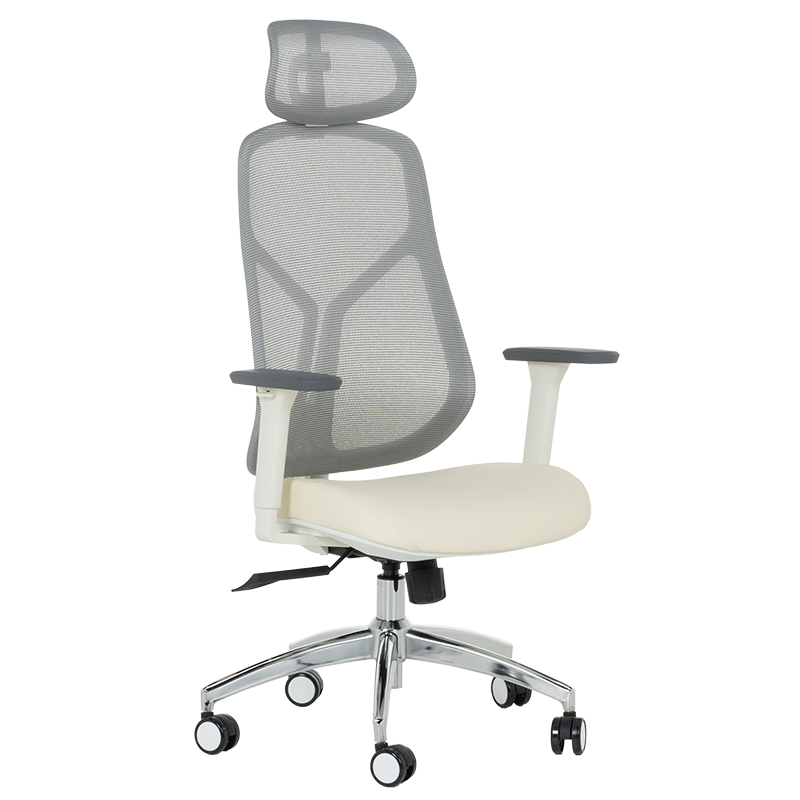 Ергономичен стол Carmen 7901 W еко кожа - сив-шампанскона ниска цена с бърза доставка - BestPC.BG