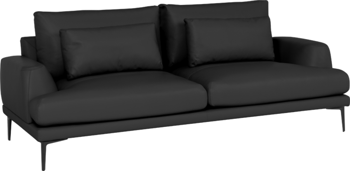 Кожен диван - тройка GRASTEN LUX  - черенна ниска цена с бърза доставка - BestPC.BG