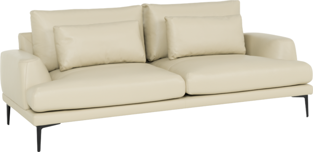 Кожен диван - тройка GRASTEN LUX - кремна ниска цена с бърза доставка - BestPC.BG