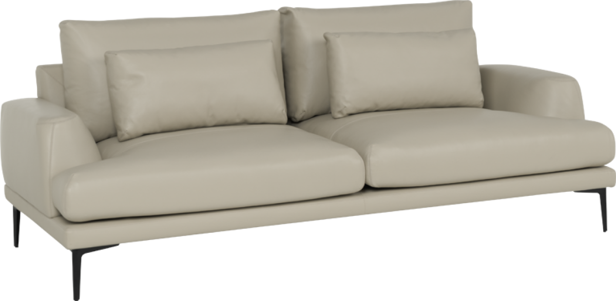 Кожен диван - тройка GRASTEN LUX  - бежовна ниска цена с бърза доставка - BestPC.BG