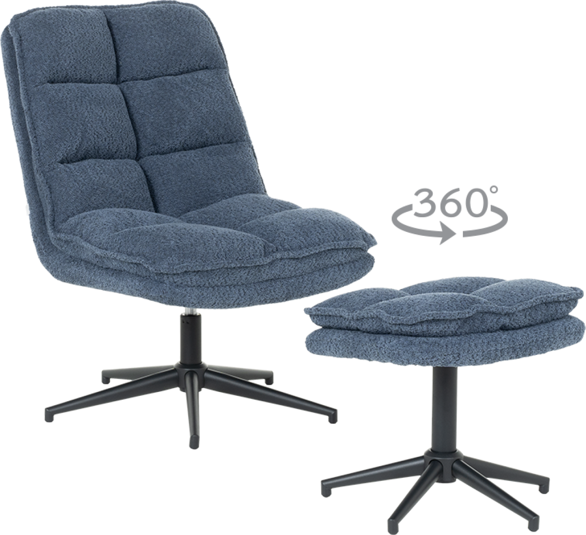 Кресло с табуретка JANET - синьона ниска цена с бърза доставка - BestPC.BG