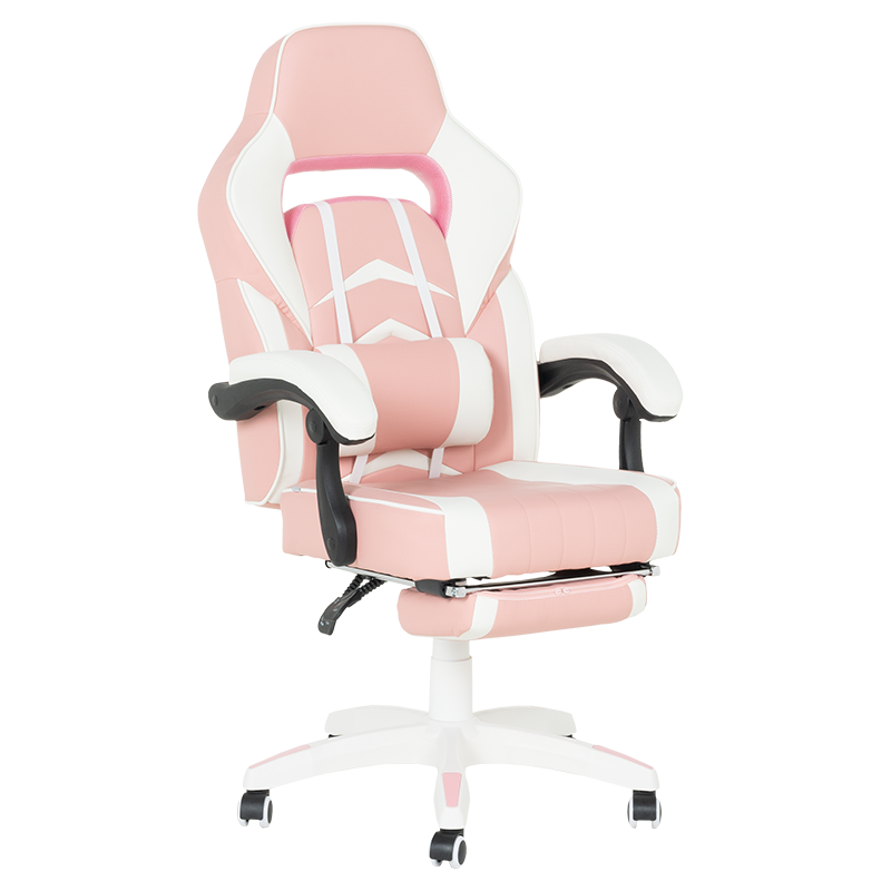 Геймърски стол Carmen 6314 - бял-розовна ниска цена с бърза доставка - BestPC.BG