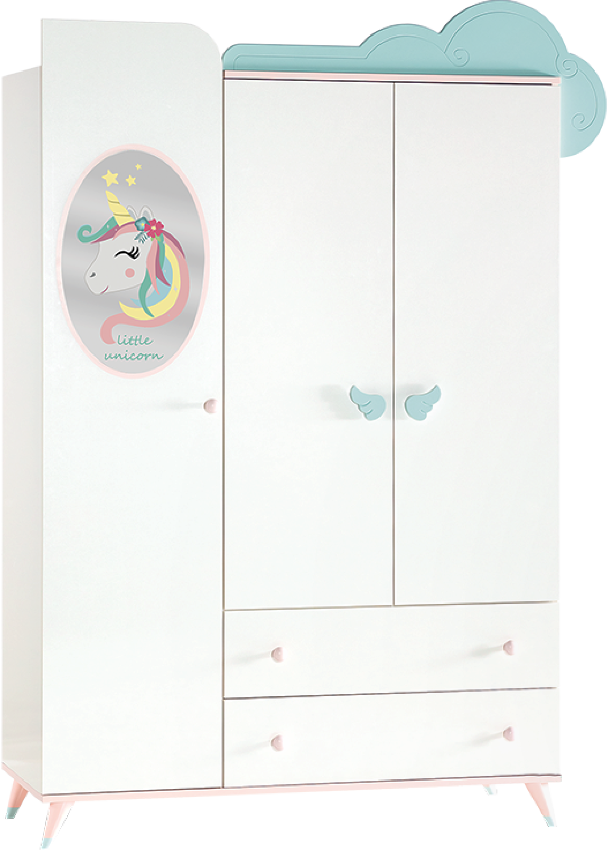 Трикрилен детски гардероб UNICORNна ниска цена с бърза доставка - BestPC.BG