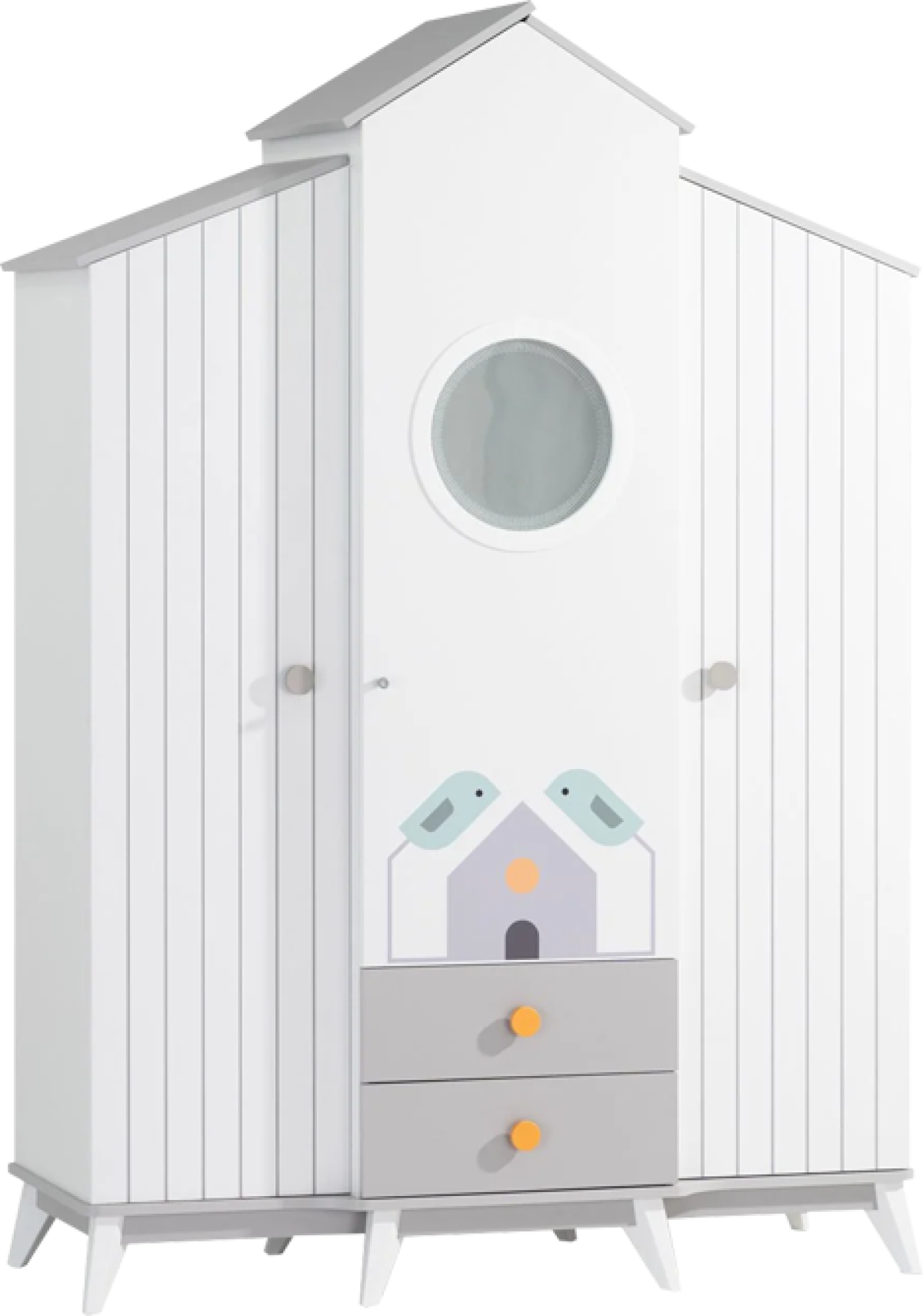 Трикрилен детски гардероб BIRD HOUSEна ниска цена с бърза доставка - BestPC.BG