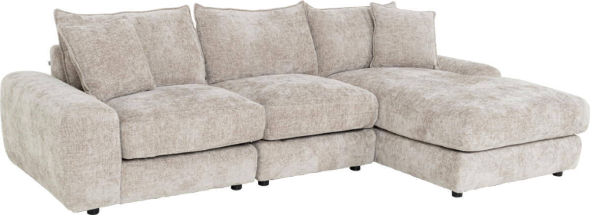 Ъглов диван INONGO десен - светло бежовна ниска цена с бърза доставка - BestPC.BG