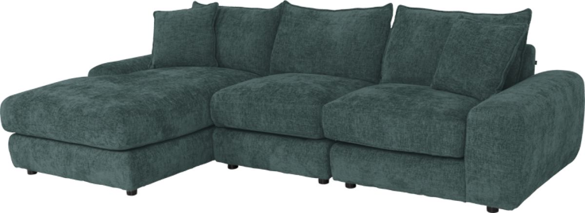 Ъглов диван INONGO ляв - аквамаринна ниска цена с бърза доставка - BestPC.BG