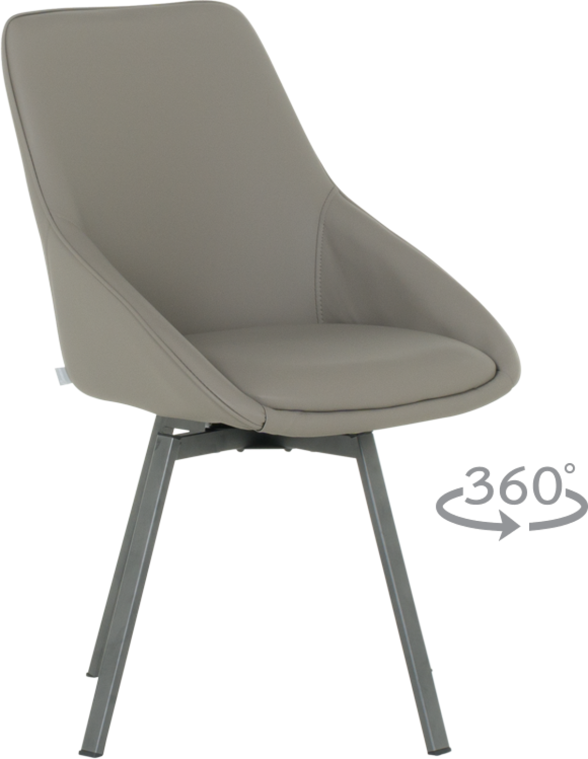 Трапезен стол WIGAN 2 силиконова кожа - сив 43на ниска цена с бърза доставка - BestPC.BG