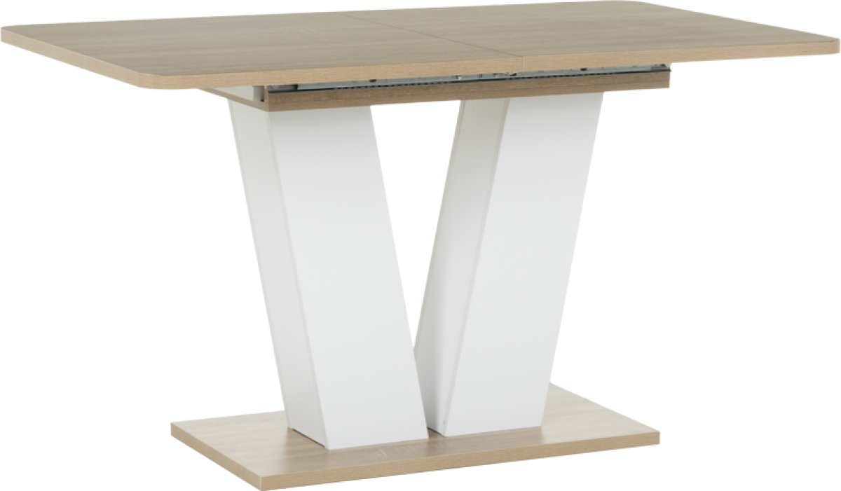 Разтегателна трапезна маса VEGAS T - дъб сонома / бялна ниска цена с бърза доставка - BestPC.BG
