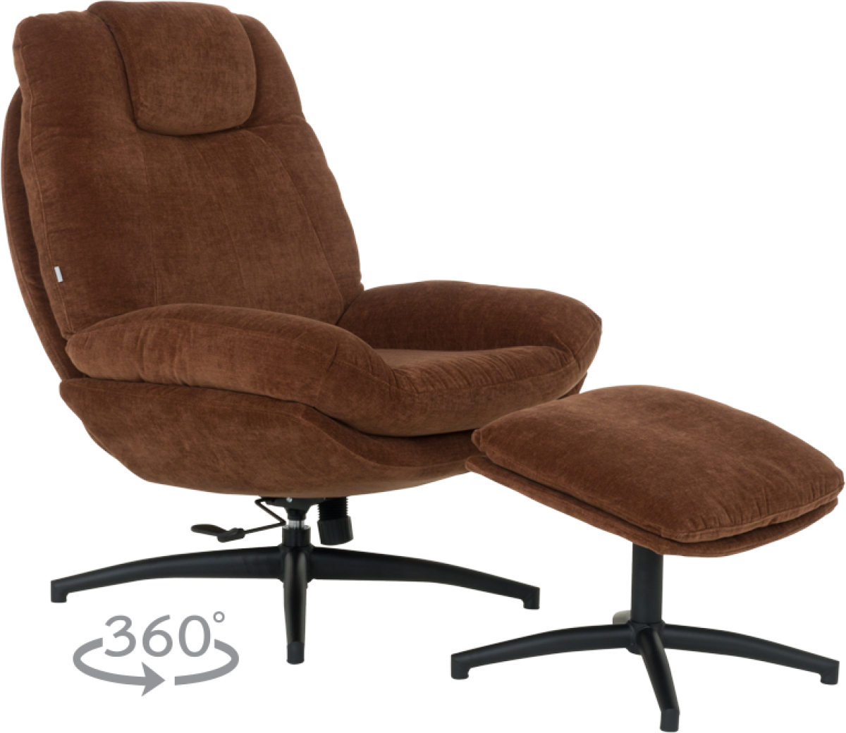 Кресло с табуретка PORTO - кафявона ниска цена с бърза доставка - BestPC.BG