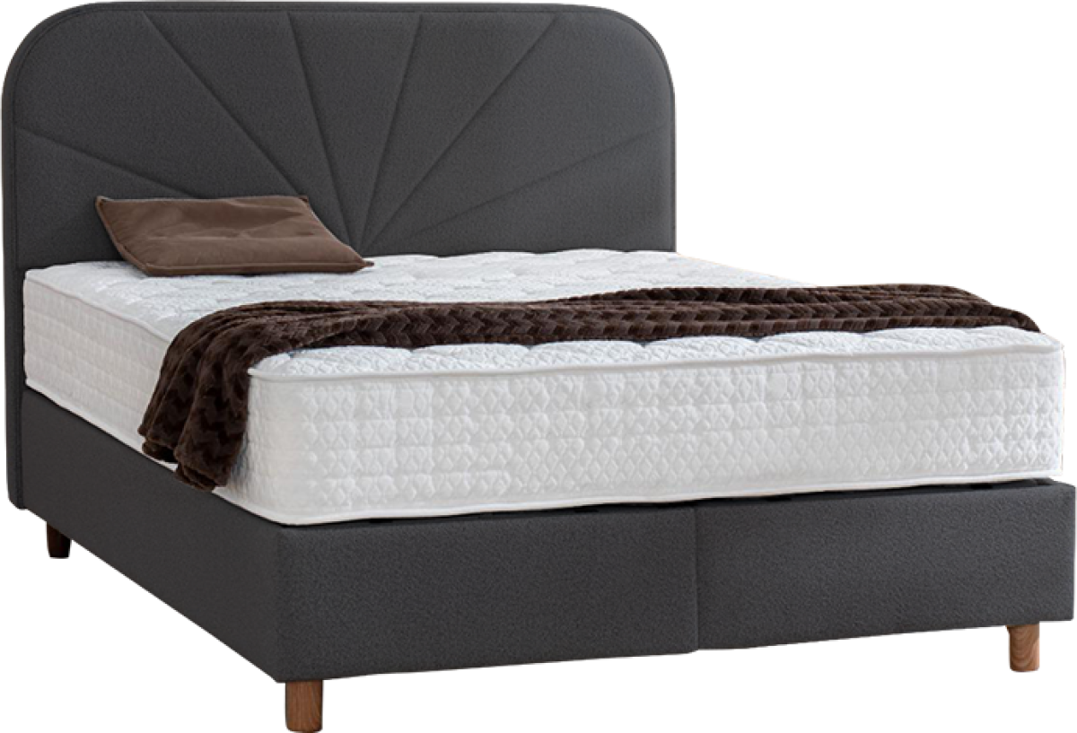Тапицирана спалня с матрак DELUX PREMIUM 160 x 200 - антрацитна ниска цена с бърза доставка - BestPC.BG