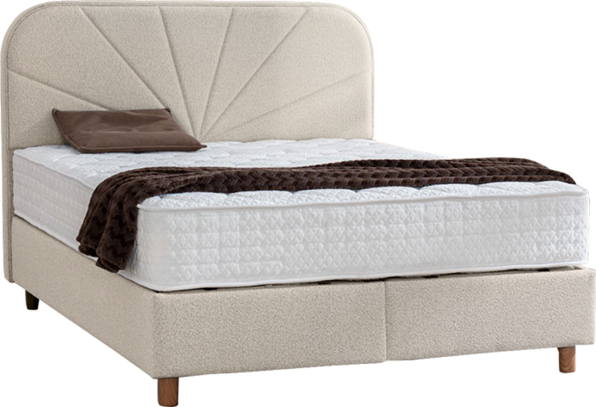 Тапицирана спалня с матрак DELUX PREMIUM 180 x 200 - кремна ниска цена с бърза доставка - BestPC.BG