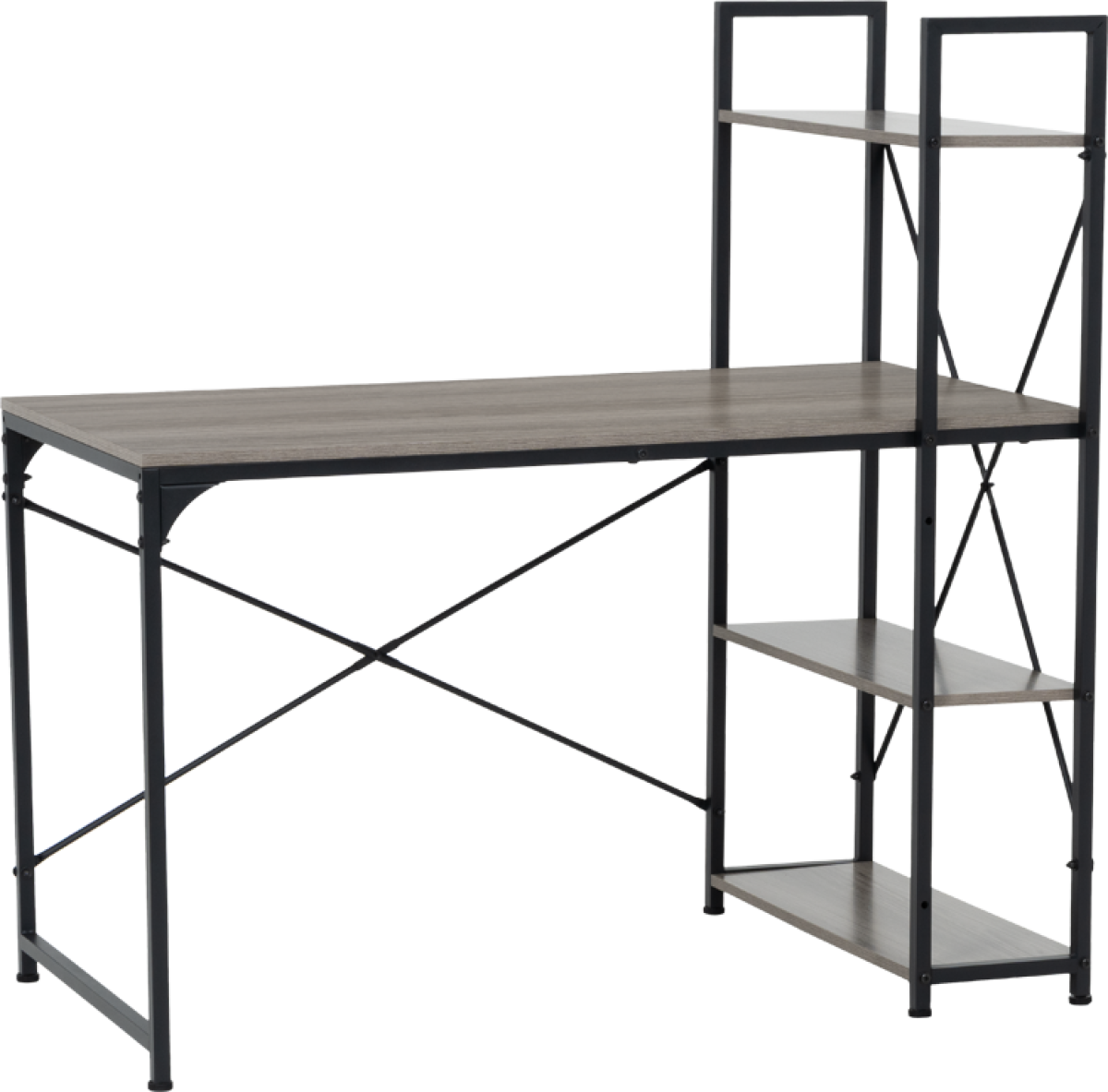 Бюро Бюро с етажерка TUZLA - сив дъбна ниска цена с бърза доставка - BestPC.BG