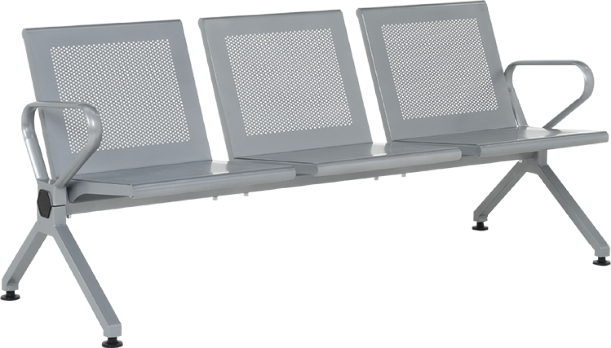 Офис стол Посетителска пейка с 3 места Carmen CR-1039-3 - сребърнана ниска цена с бърза доставка - BestPC.BG