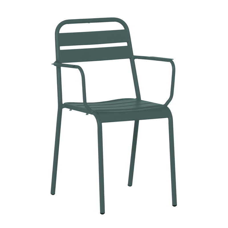 Метален градински стол ZAMFARA - тъмнозеленна ниска цена с бърза доставка - BestPC.BG