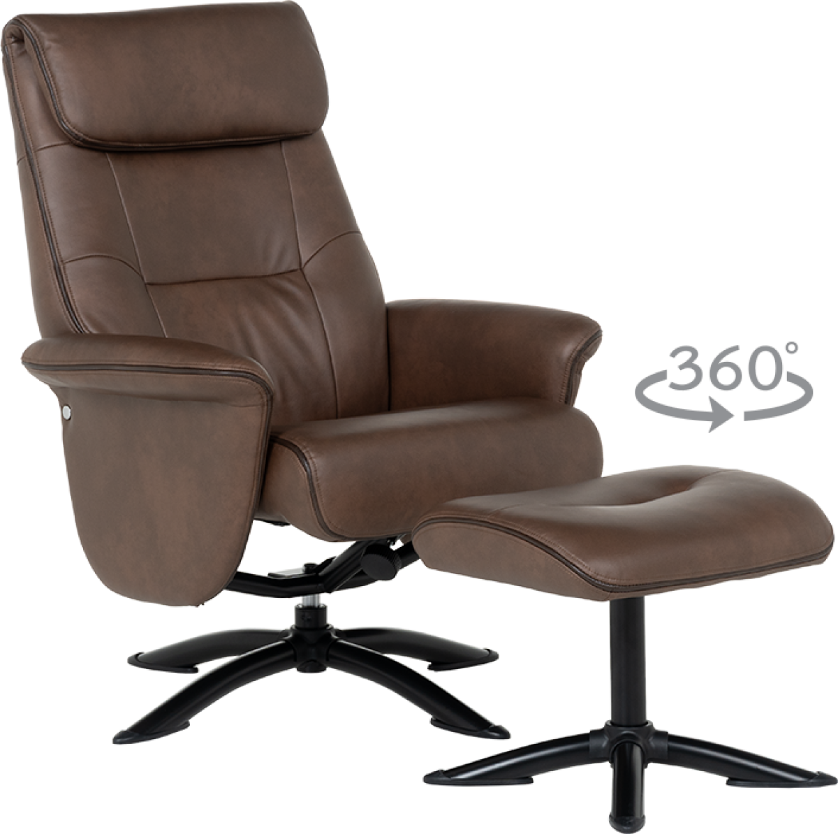 Кресло с табуретка EMA - кафявона ниска цена с бърза доставка - BestPC.BG