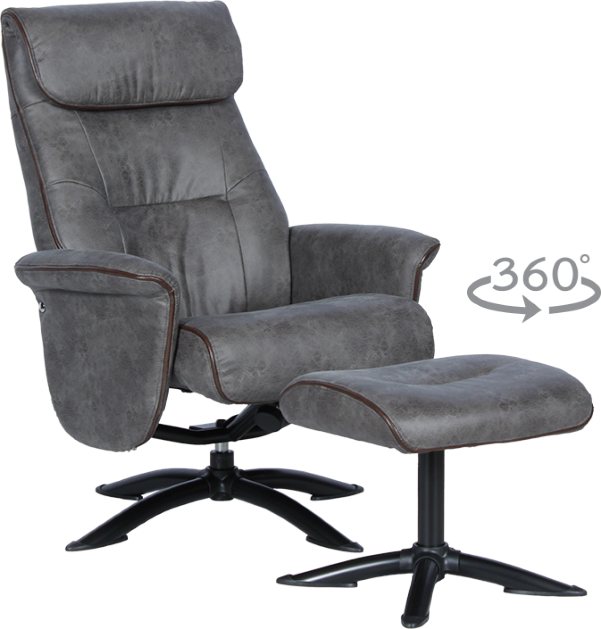 Кресло с табуретка EMA - сивона ниска цена с бърза доставка - BestPC.BG