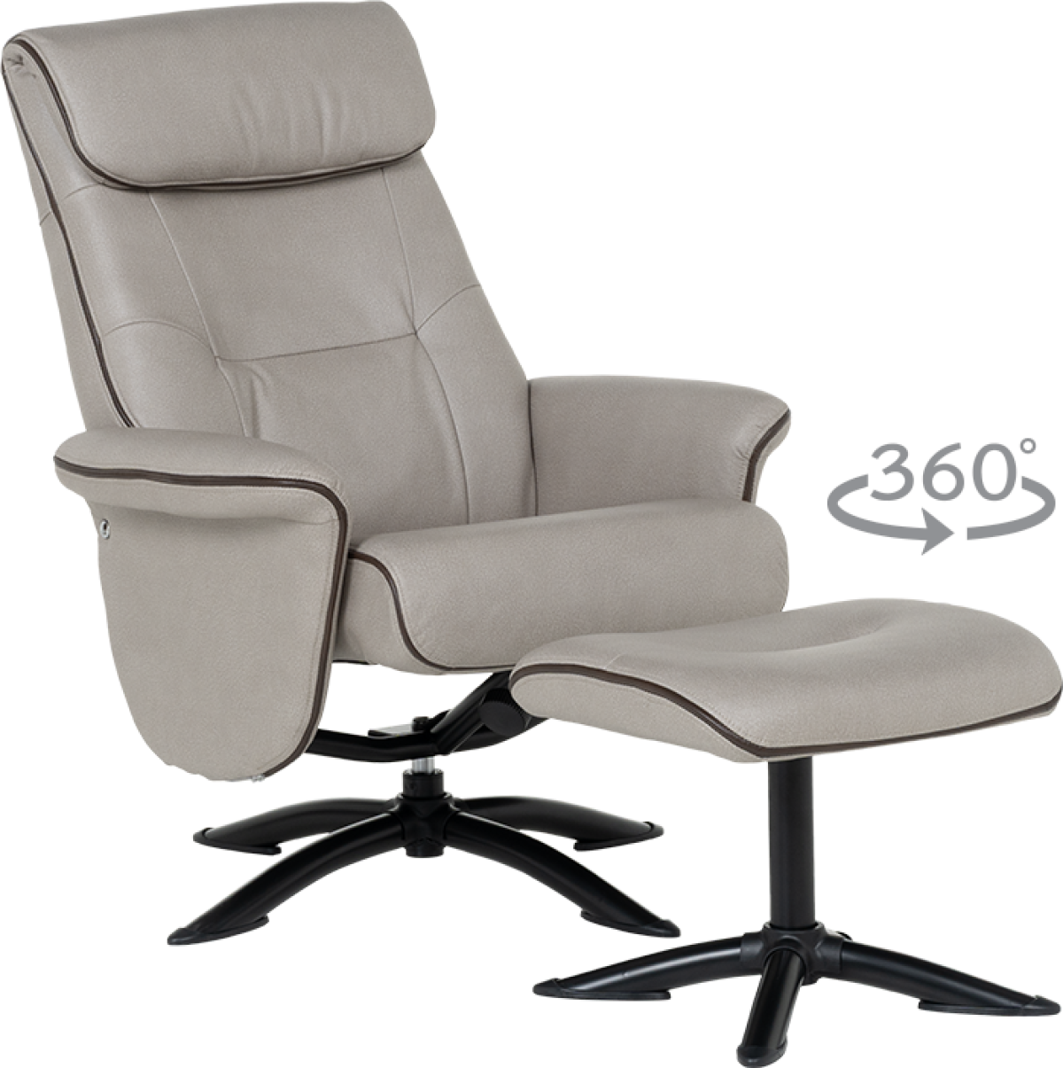 Кресло с табуретка EMA - светлосивона ниска цена с бърза доставка - BestPC.BG