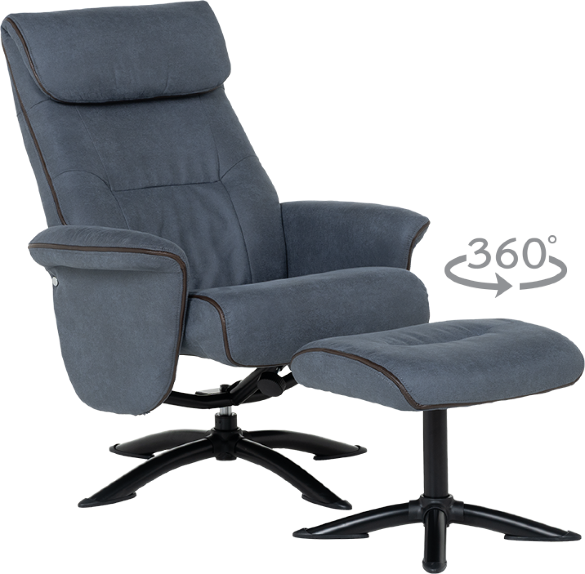 Кресло с табуретка EMA - синьона ниска цена с бърза доставка - BestPC.BG