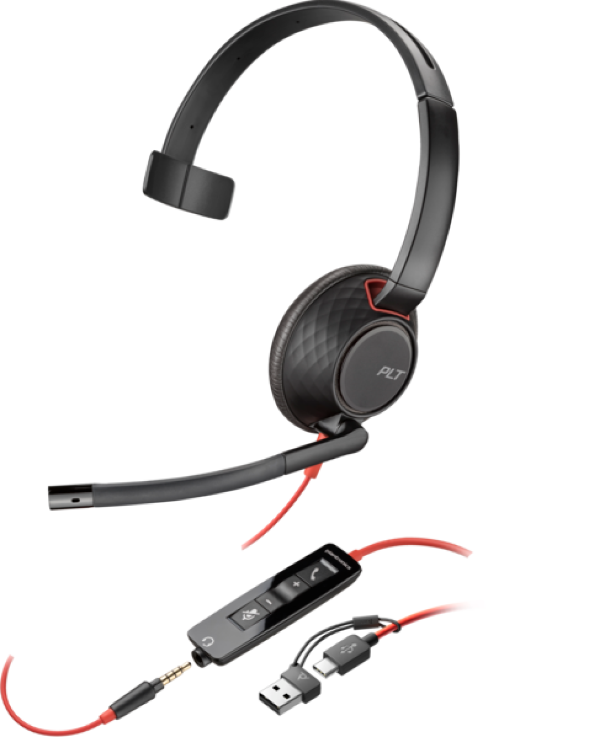 Слушалки HP Poly Blackwire 5210 Monaural USB-C Headset +3.5mm Plug +USB-C-A Adapter Bulkна ниска цена с бърза доставка - BestPC.BG