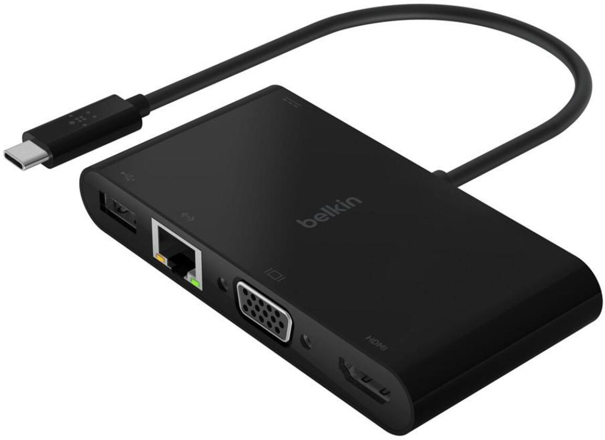 Продукт Адаптер и зарядно Belkin, USB-C Multimedia 100W, Черенна ниска цена с бърза доставка - BestPC.BG