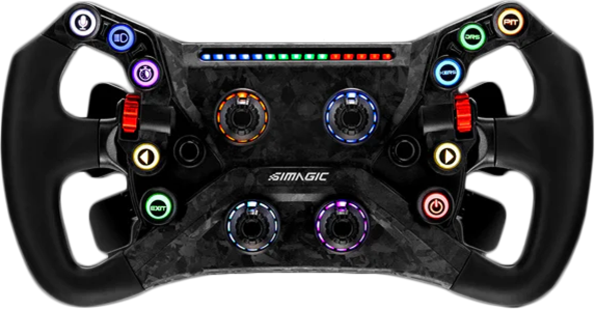 SIMAGIC GT NEO Волан с бързо освобождаване QR50, RGB осветление, SimPro Manager, HALL Paddle Modules, черенна ниска цена с бърза доставка - BestPC.BG