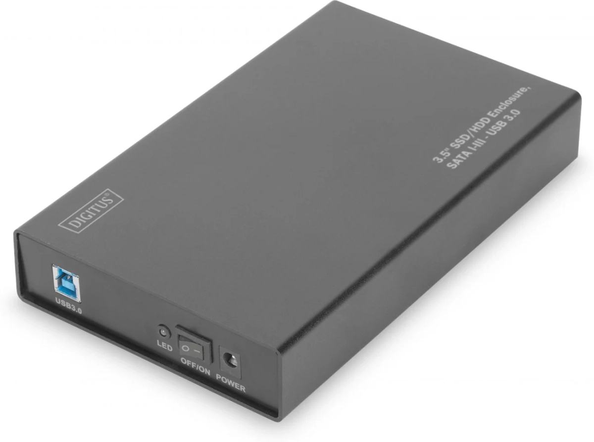 Кутия/Чекмедже за HDD DIGITUS DA-71106, 3.5", 2.5", SSD, HDD, USB 3.0, 4 TB, 5 Gbps, SATA I-III, алуминиева, чернана ниска цена с бърза доставка - BestPC.BG