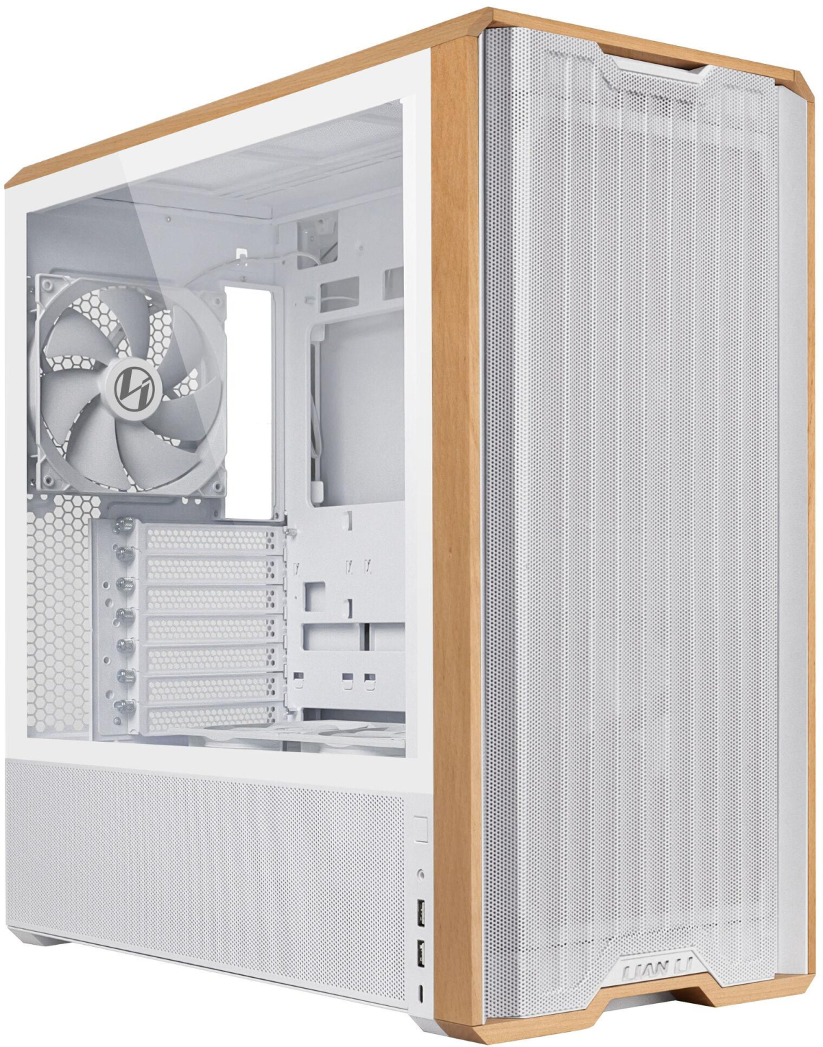 Кутия Lian-Li LANCOOL 217 Mid-Tower, Tempered Glass, Wood-Whiteна ниска цена с бърза доставка - BestPC.BG