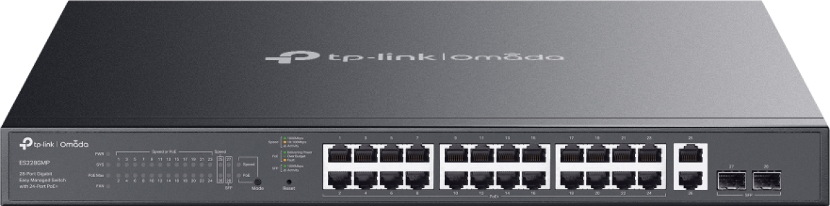 Комутатор/Суич TP-Link Omada ES228GMP Gigabit Easy Managed Switch с 24 PoE+ портана ниска цена с бърза доставка - BestPC.BG