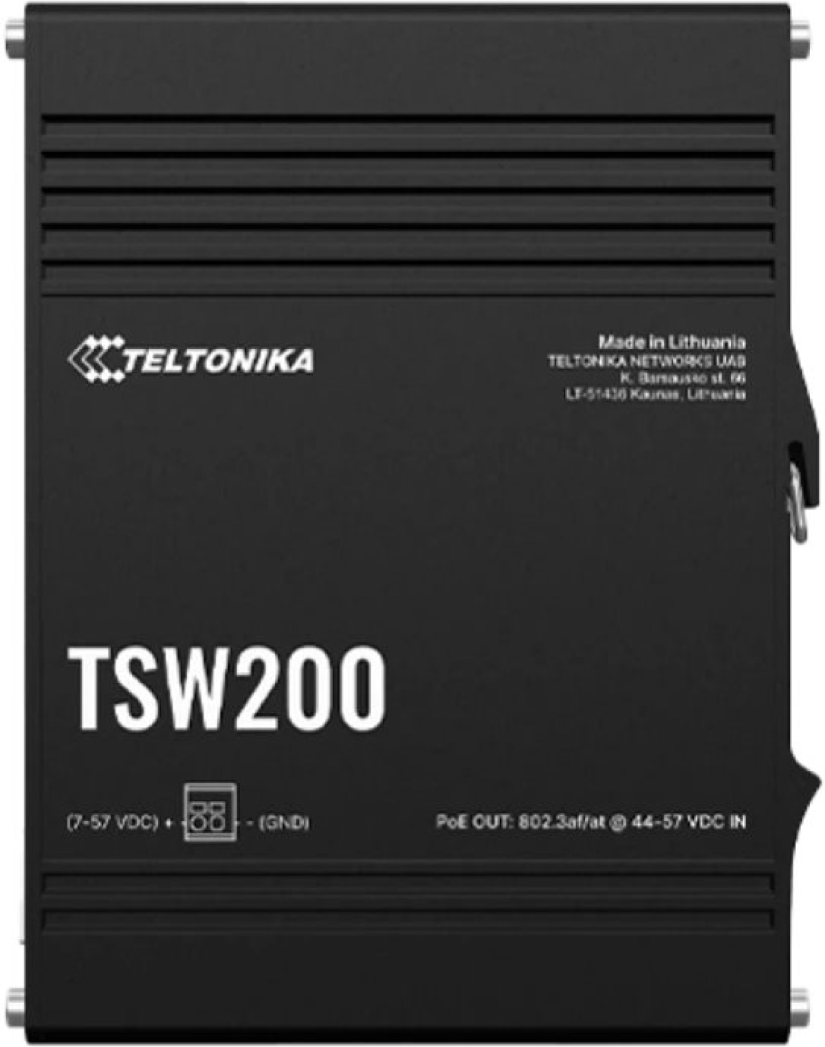 Комутатор/Суич TELTONIKA NETWORKS TSW200, PoE+, 240 W, 8 x 1000Base-T RJ-45 30 W, 2 x LAN SFP, неуправляем, монтаж на DIN шина, черенна ниска цена с бърза доставка - BestPC.BG