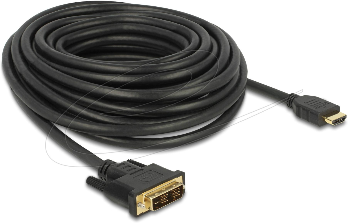 Кабел Delock HDMI мъжко - DVI-D 18+1 (Single Link )мъжко, 10м, двупосочен, blackна ниска цена с бърза доставка - BestPC.BG