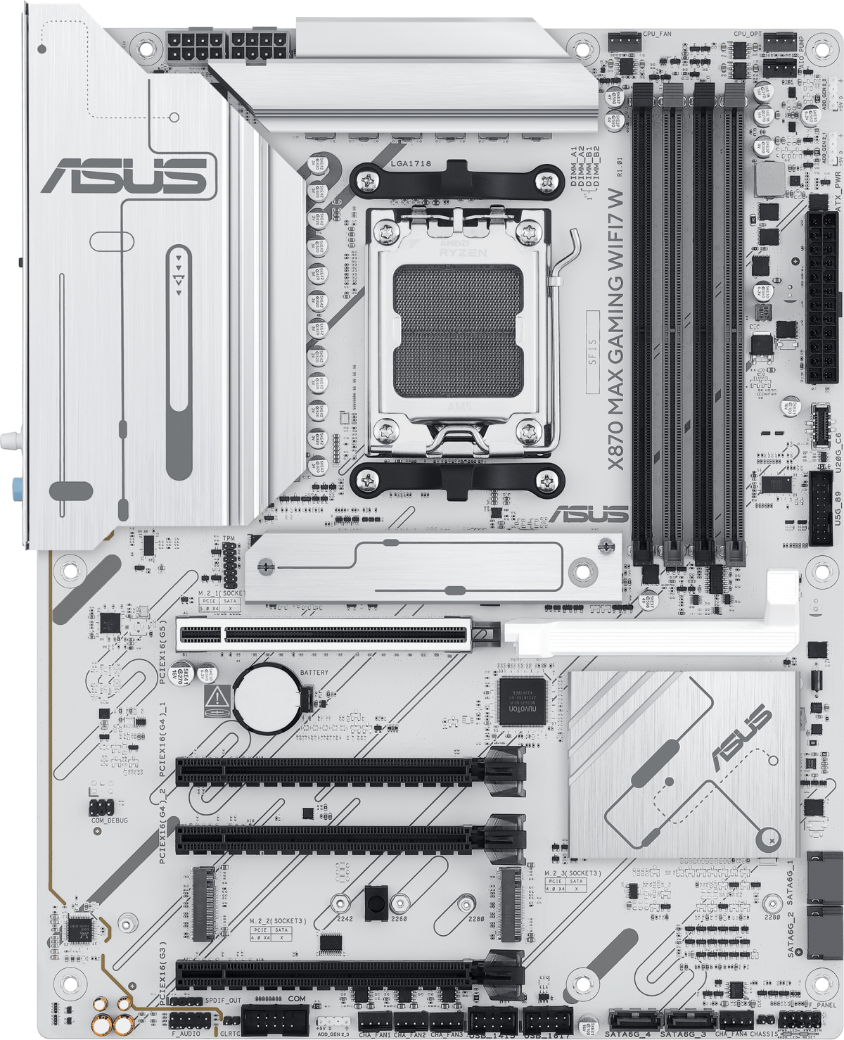 Дънна платка ASUS X870 MAX GAMING WHITE WiFi7 AM5 DDR5на ниска цена с бърза доставка - BestPC.BG