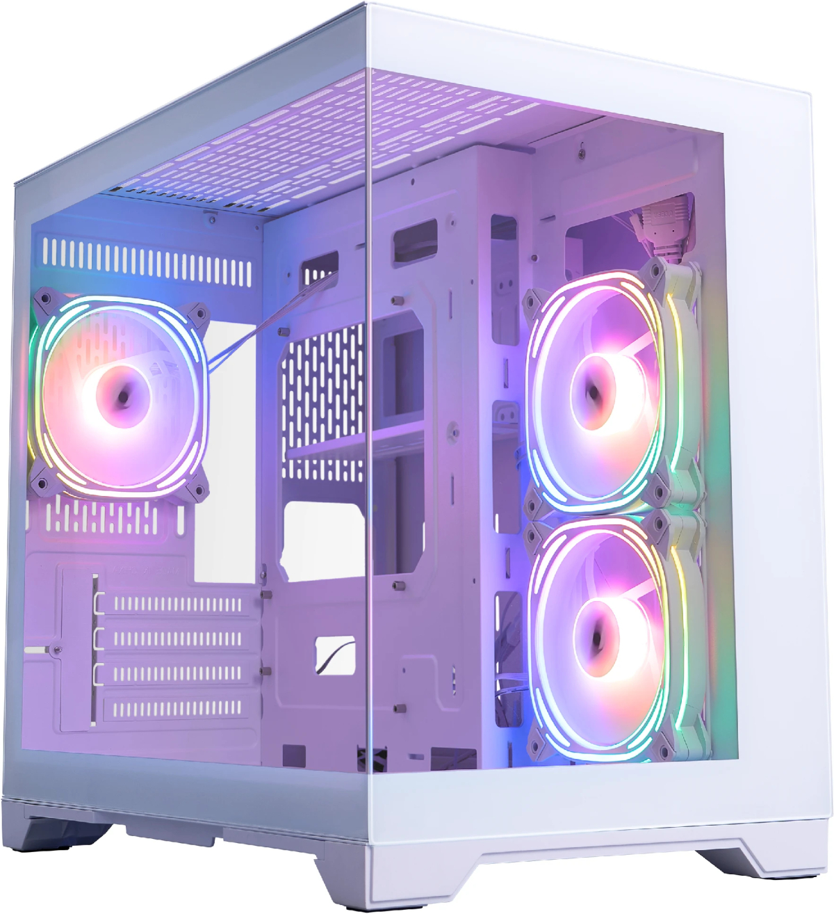 1stPlayer кутия Case mATX - MV6-TP White - 3 fans includedна ниска цена с бърза доставка - BestPC.BG