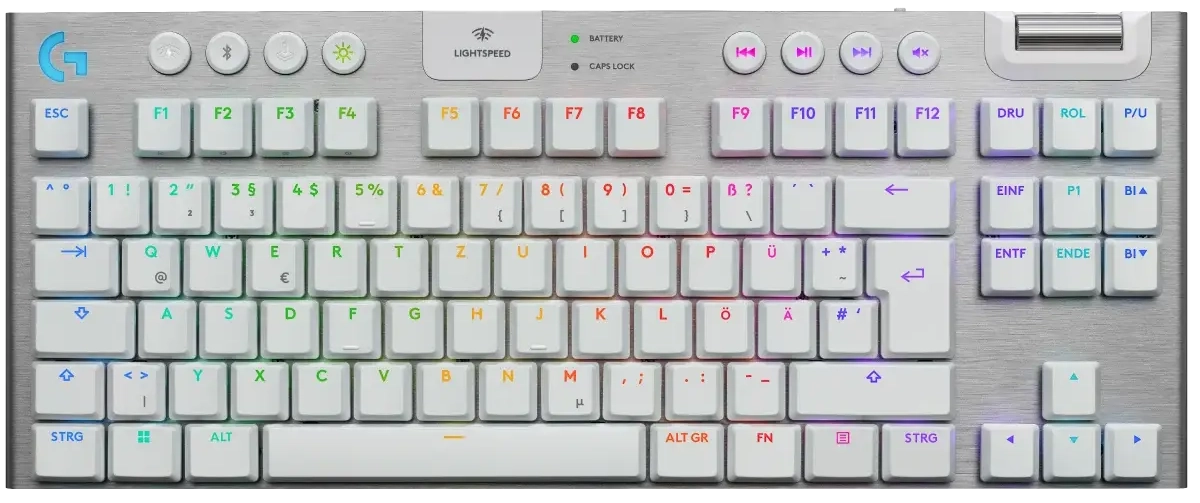 Безжична геймърска механична клавиатура Logitech G915X White Lightspeed TKL - GL Tactile Switch, Бялана ниска цена с бърза доставка - BestPC.BG