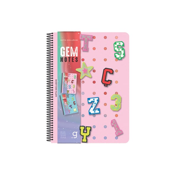Gipta Тетрадка Gem Notes, A5, бяла хартия, широки редове, PP корица, със спирала, 80 листана ниска цена с бърза доставка - BestPC.BG