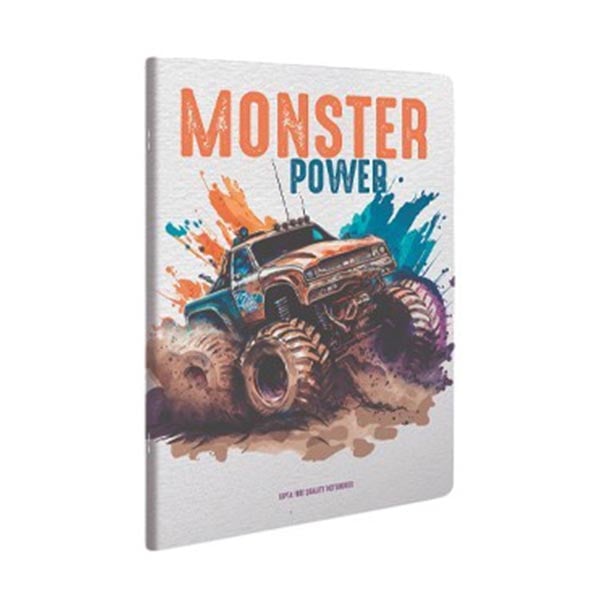 Gipta Тетрадка Monster, A4, бяла хартия, широки редове, картонена корица, 60 листана ниска цена с бърза доставка - BestPC.BG