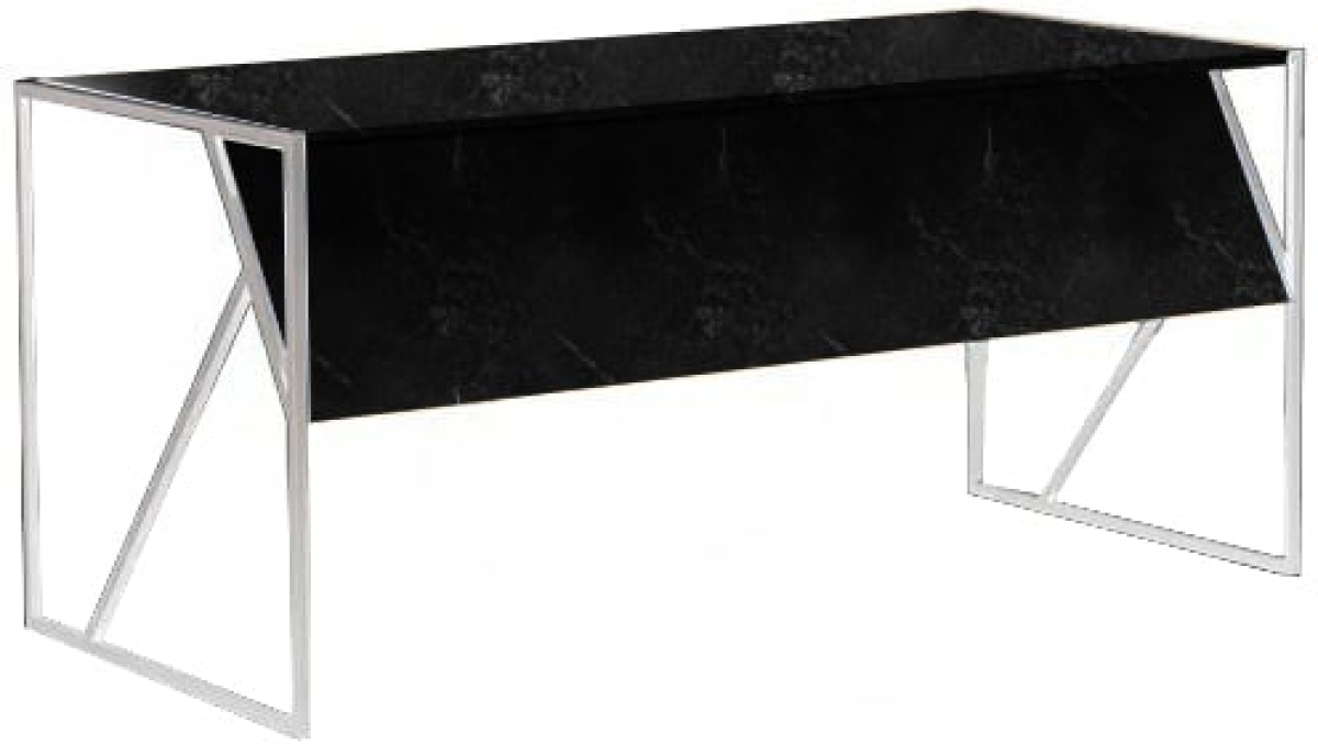 Бюро Бюро RFG London, 160 x 75 x 75 cm, ПДЧ 18 mm, плот кралски мрамор, бял метална ниска цена с бърза доставка - BestPC.BG