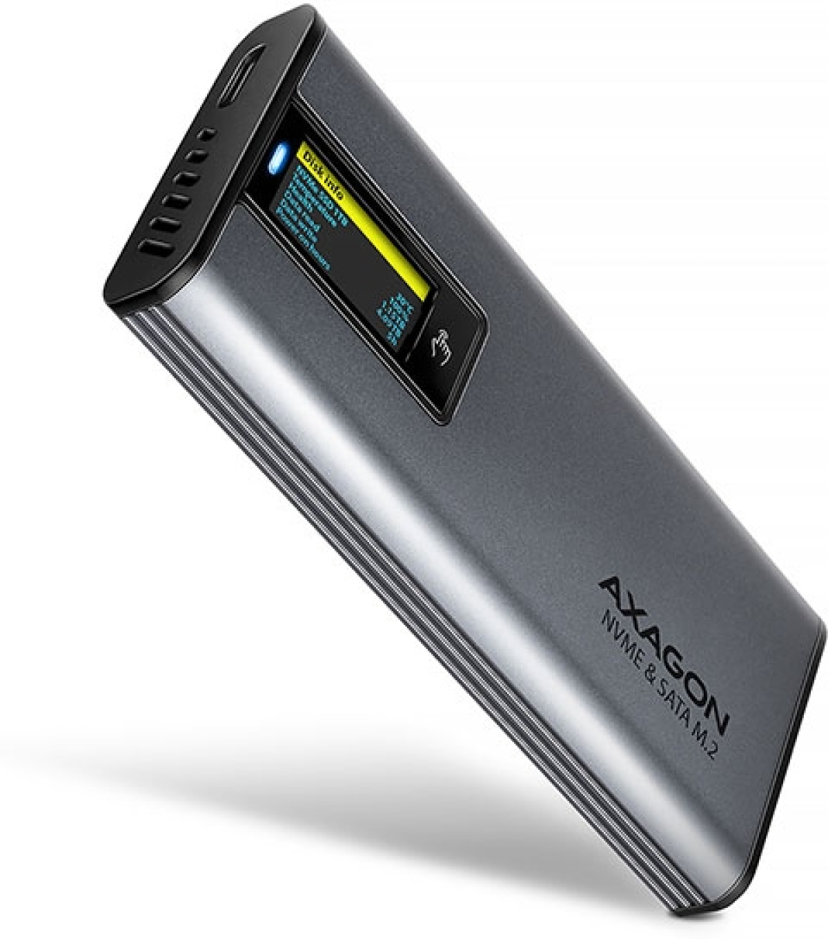 Кутия/Чекмедже за HDD Ext case U3 C-to-M.2 Sata-NVMe, AXAGON EEM2-SD2, LCDна ниска цена с бърза доставка - BestPC.BG