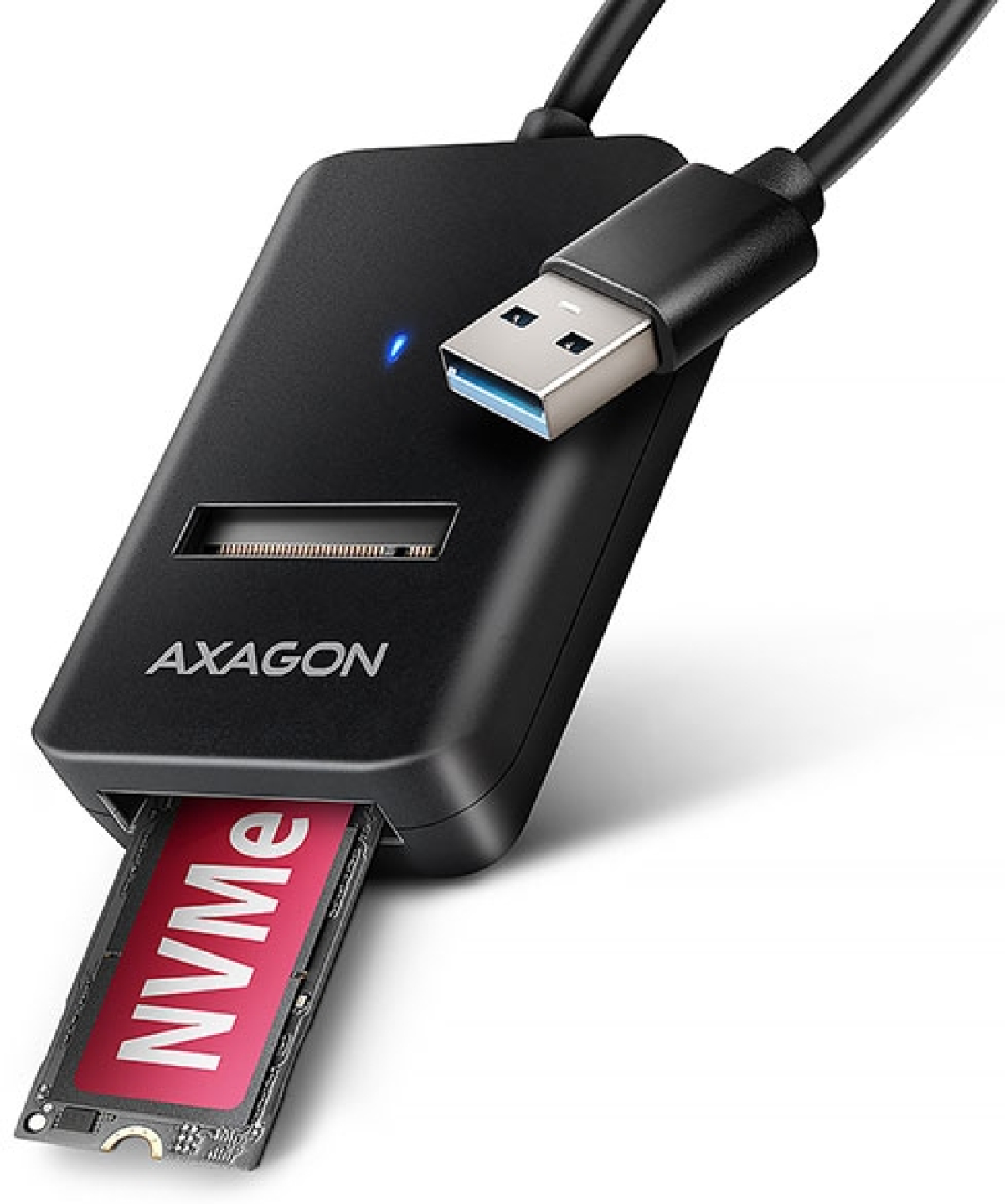 Кабел/адаптер Dock USB3 M.2 NVMe + SATA SSD, AXAGON ADM2-AMна ниска цена с бърза доставка - BestPC.BG