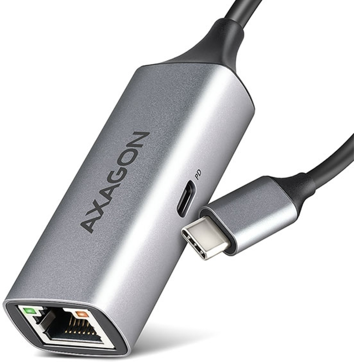 Мрежова LAN карта/адаптер AXAGON ADE-TXPD, USB 3.2 Gen 1 към Gigabit Ethernet, 1000Mbps, RJ-45, PD 100W, черенна ниска цена с бърза доставка - BestPC.BG