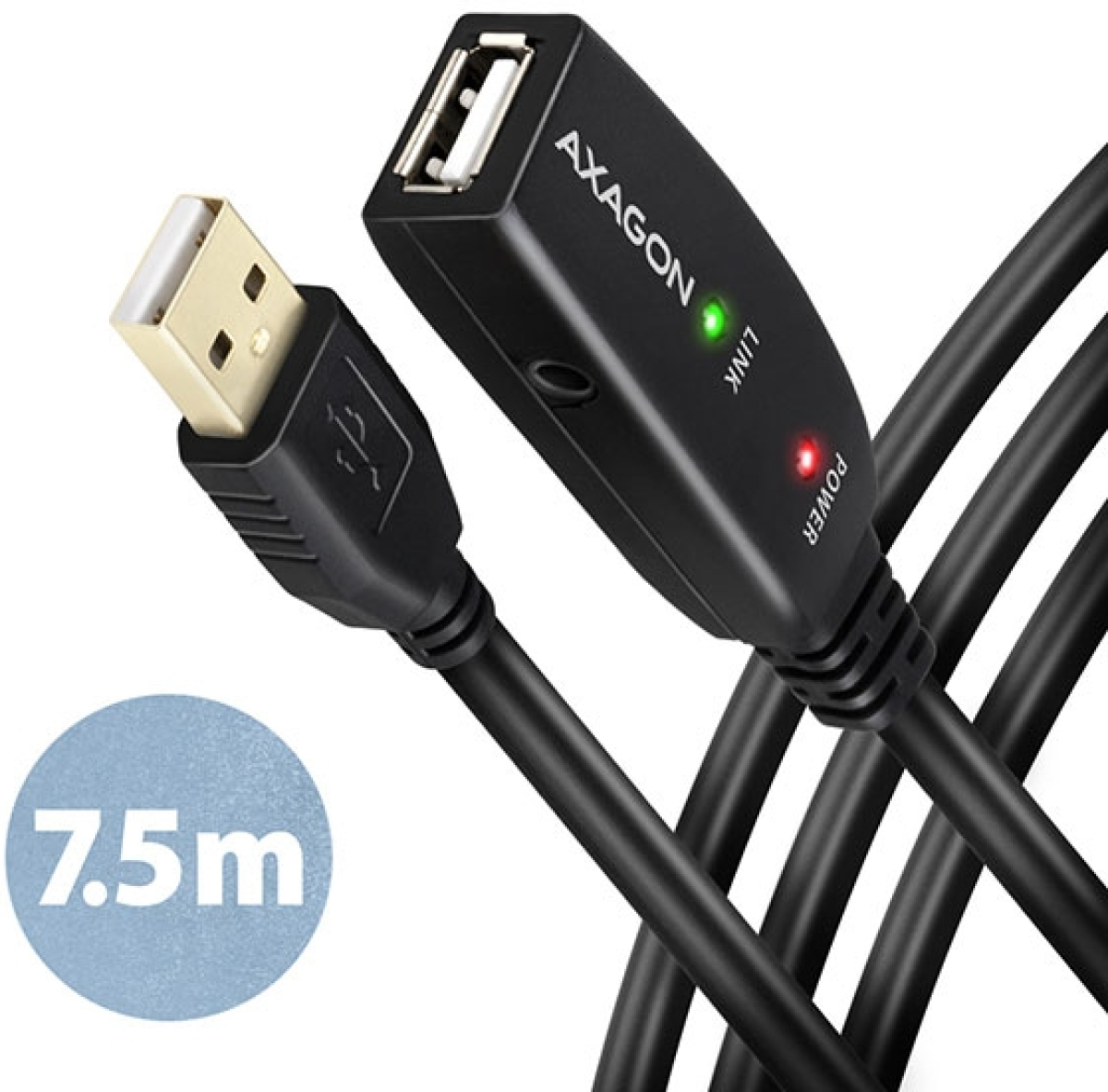 Кабел/адаптер Cable USB2 A-A M-F+Repeater, 7.5m, AXAGON ADR-207на ниска цена с бърза доставка - BestPC.BG