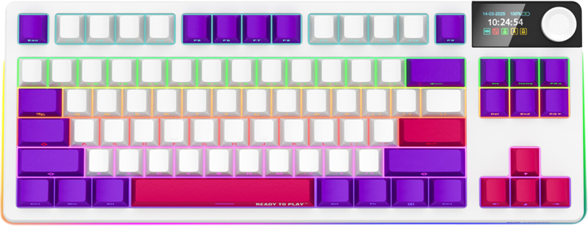 Клавиатура Геймърска LORGAR KBP70TKLW, Wireless TKL Mechanical Gaming Keyboard Pro, Бяла, EN layoutна ниска цена с бърза доставка - BestPC.BG