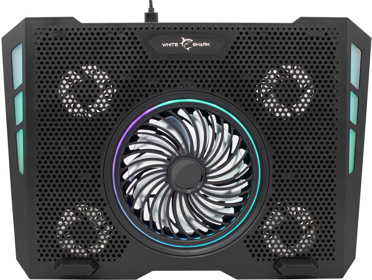 Поставка за лаптоп WHITE SHARK AURORA :: Стойка с 5 вентилатори, GCP-13 , охлаждаща подложка за лаптоп, чернана ниска цена с бърза доставка - BestPC.BG