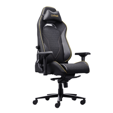 Геймърски стол TRUST GXT 721 Ruya Pro Premium comfortable gaming chair - Черен/Жълтна ниска цена с бърза доставка - BestPC.BG