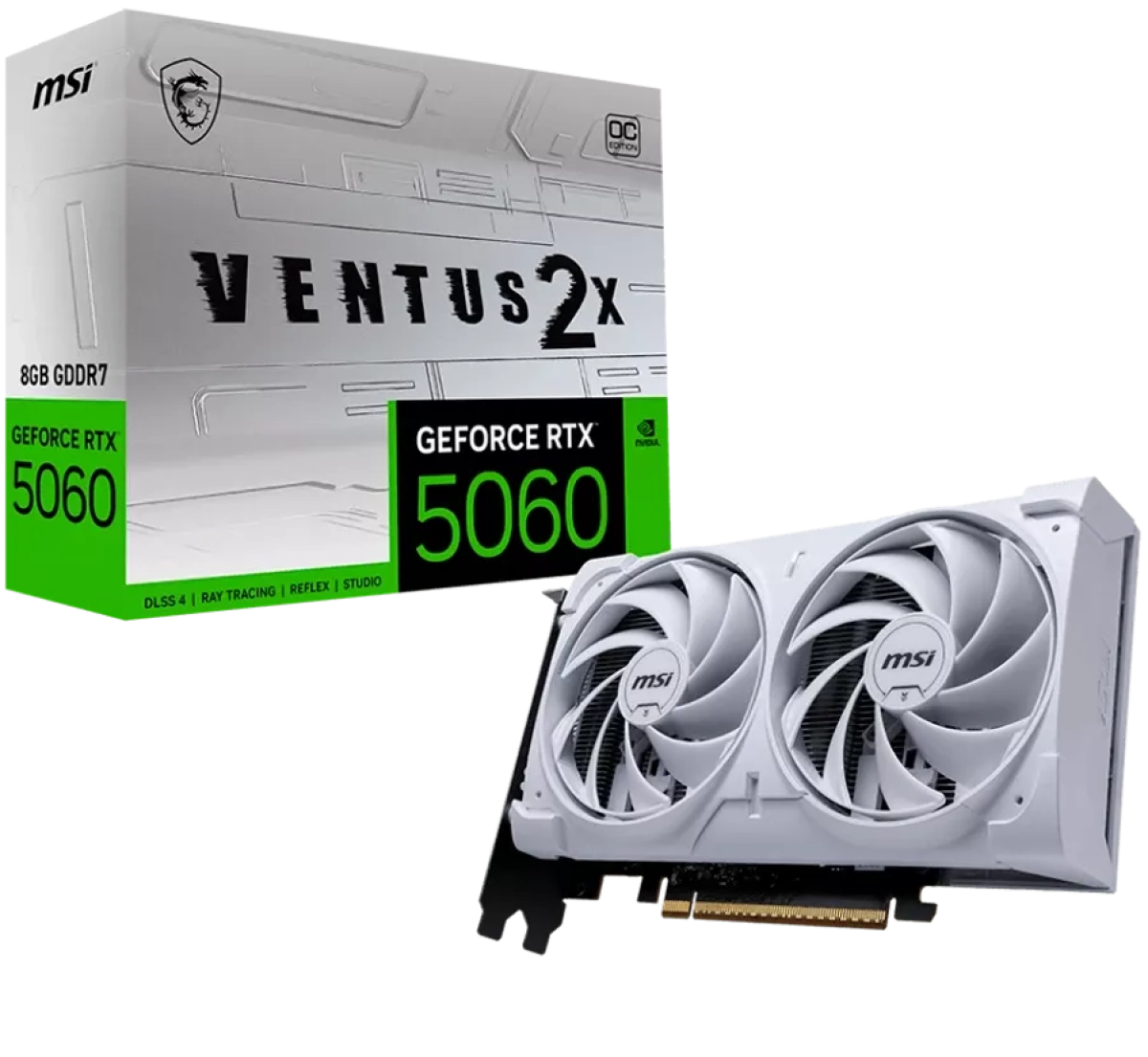 Видеокарта MSI Video Card NVIDIA GeForce RTX 5060 8G VENTUS 2X OC WHITE, 8GB GDDR7на ниска цена с бърза доставка - BestPC.BG