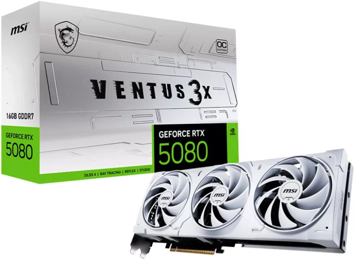 Видеокарта MSI Video Card Nvidia GeForce RTX 5080 16G GAMING TRIO OC WHITEна ниска цена с бърза доставка - BestPC.BG