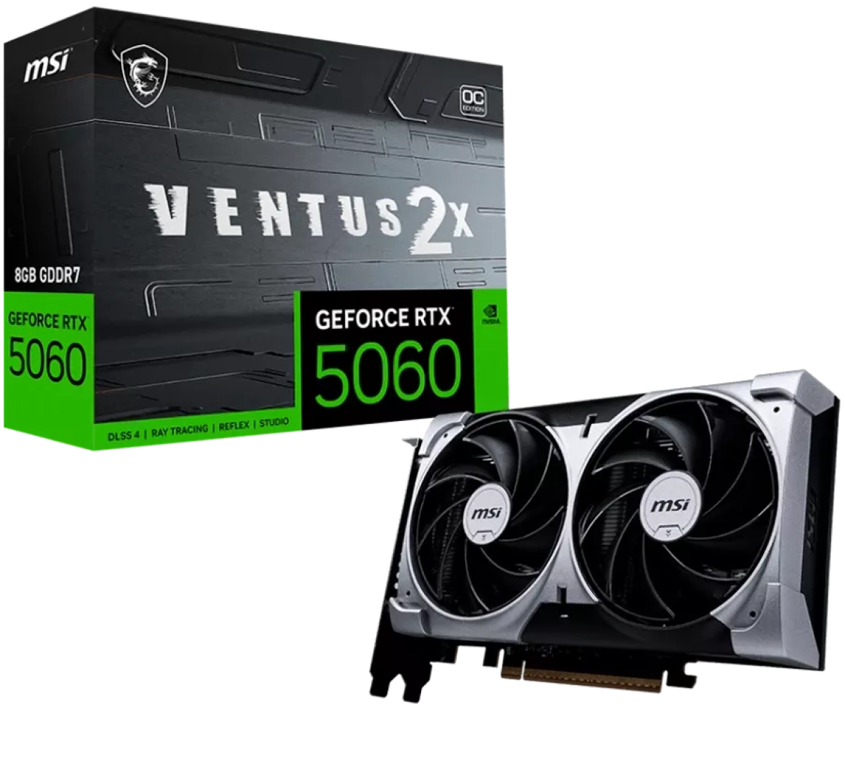 Видеокарта MSI Video Card NVIDIA GeForce RTX 5060 8G VENTUS 2X OC,на ниска цена с бърза доставка - BestPC.BG